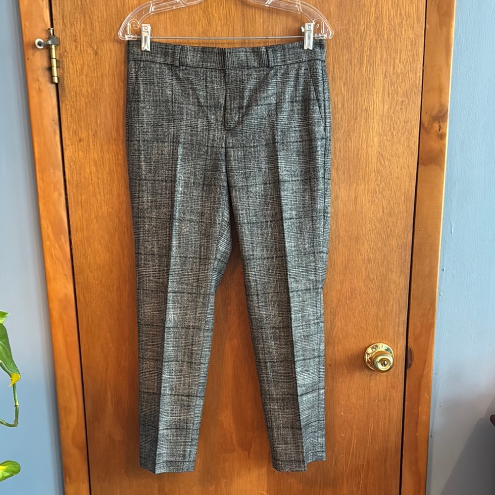 Banana Republic Black and White Plaid Pants Sz 2